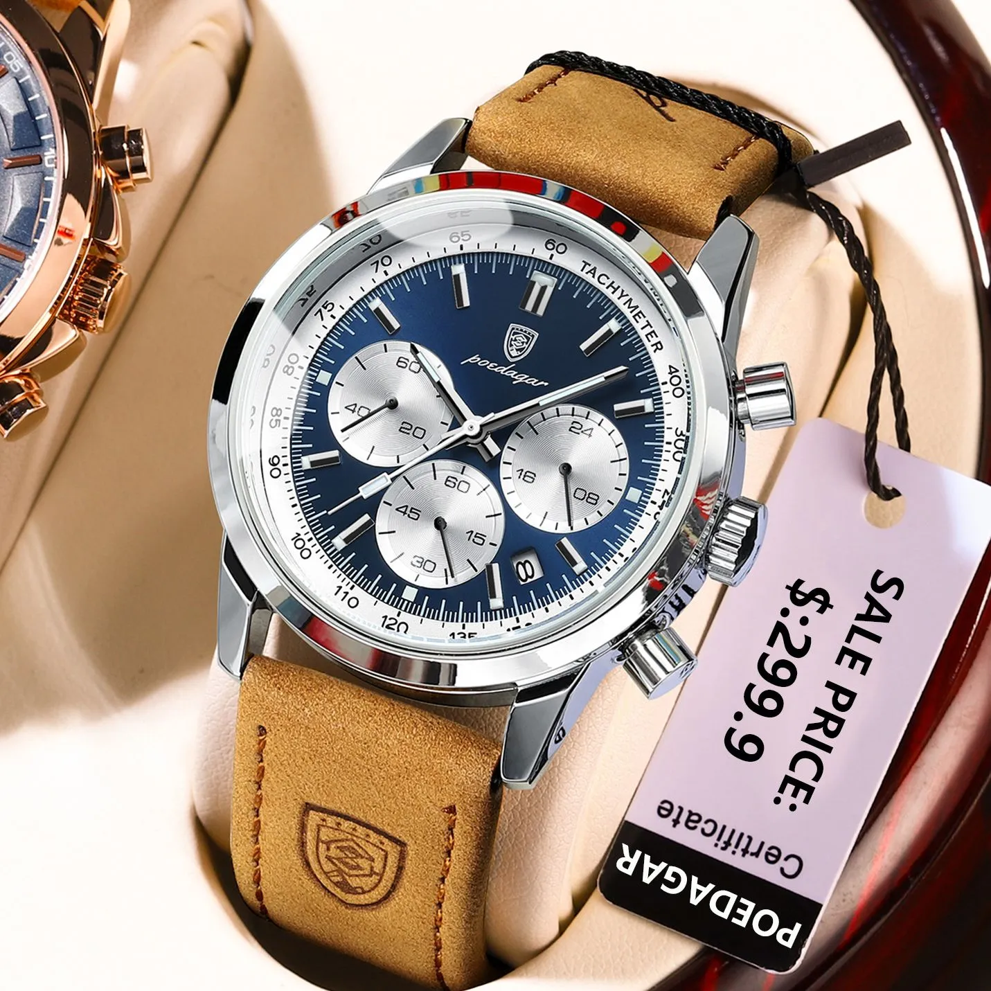 Poedagar Luxury Chronograph Luminous Mens Wristwatch Eshop Digital Mall