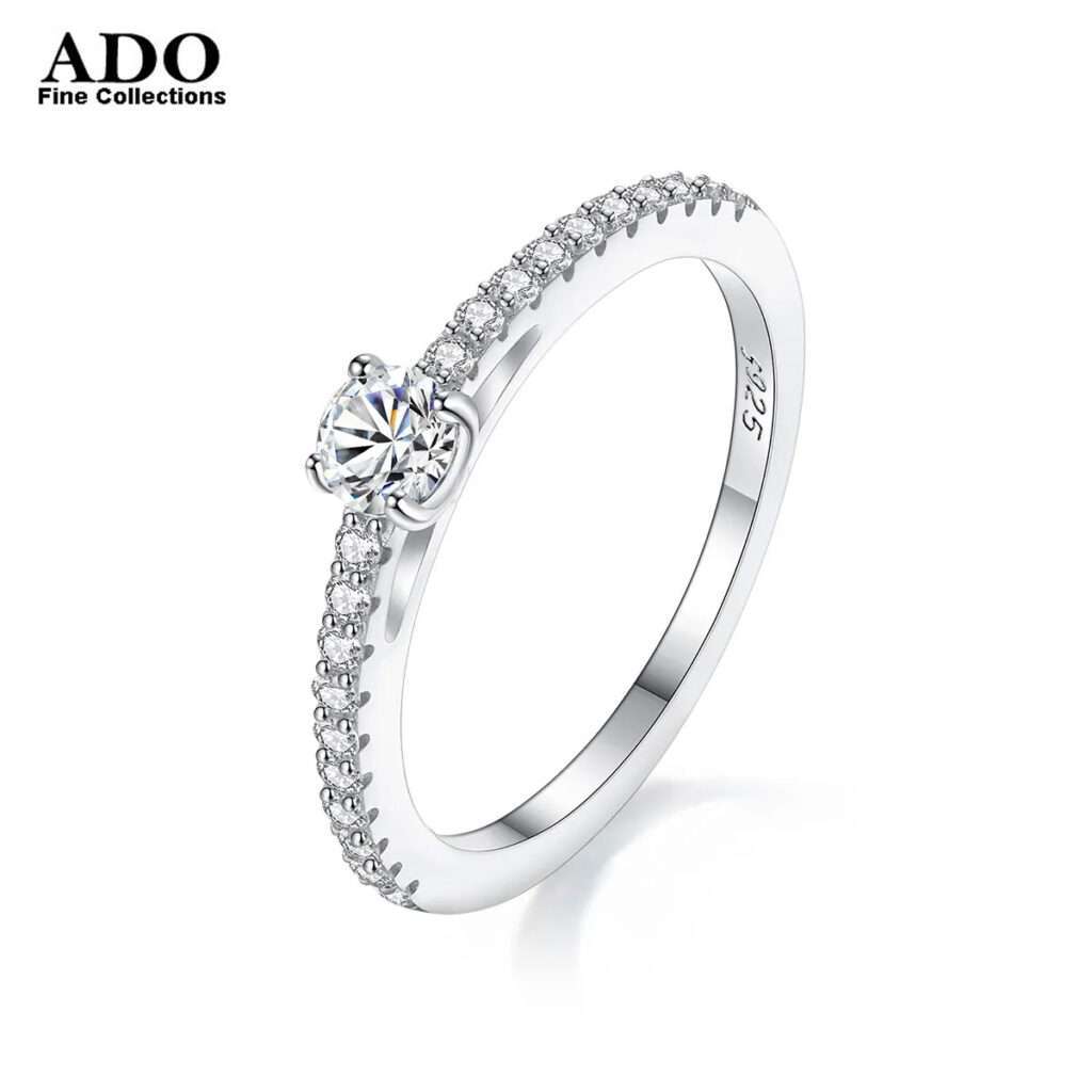 ADO Simple Sparkling Round 0.3CT Diamond Rings – eShop Digital Mall