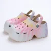 Colorful Thick Bottom Clogs Sandals 2025 Chunky Platform Woman Closed Toe Wedge High Heels Slippers