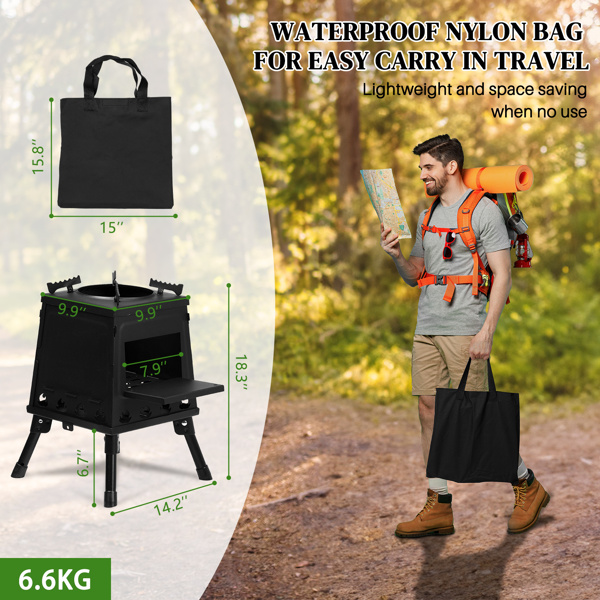 ELA 36x36x46.5cm Wood Camping Stove - Image 10