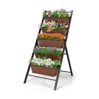ELA 5-tier Vertical Garden Planter Box Elevated Raised Bed With 5 Container
