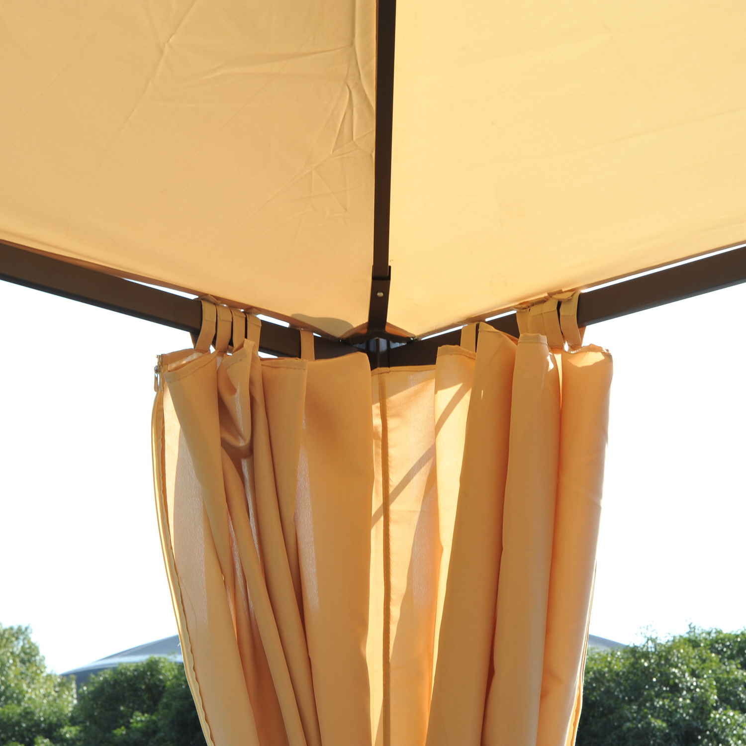 ELA 10 x 10 Steel Outdoor Patio Gazebo with Polyester Privacy Curtains, Two-Tier Roof for Air, Large Design - Image 5
