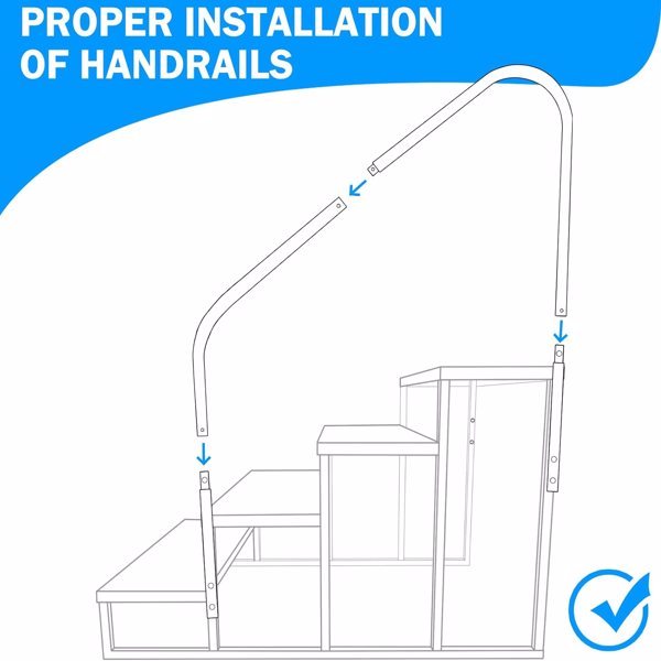 ELA RV Step Stool,4 Step Ladder,Hot Tub Steps With Handrail,Portable Pool Ladder,660Lbs Heavy Duty Ladder Shelf Outdoor Mobile Home Stairs For Camper-Porch-SPA Pool-Pet Stairs - Image 6