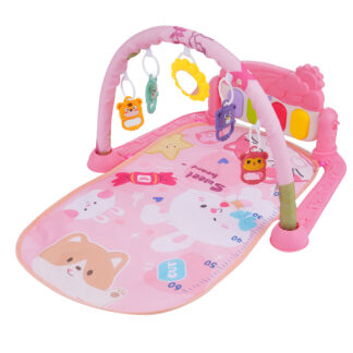 ELA Baby Piano Play Mat, Kick And Play Musical Activity Gym, Baby Crawling Mat, Tummy Time Mat For 0-12 Months Infants, 4 Colorful Hanging Toys And Sun Flower Mirror