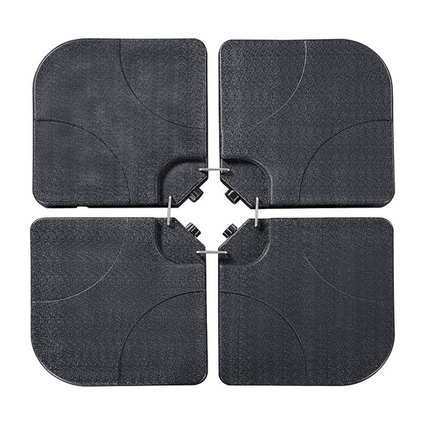 ELA 130 Lbs Outdoor Cantilever Umbrella Base, 4-Piece Square Offset Umbrella Stand Plate Set, Water And Sand Fillable, Black (Shipment From Walmart) - Image 4