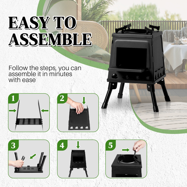 ELA 36x36x46.5cm Wood Camping Stove - Image 4