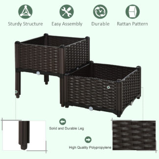 ELA Raised Garden Bed With Legs, Self-Watering Planter Box Raised Bed To Grow Flowers