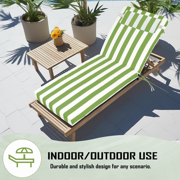 ELA Outdoor Chaise Lounge Cushion, 72 In. X 21 In. X 3 In. Waterproof Fade-Resistant Patio Chair Pad For Pool Beach - Image 3