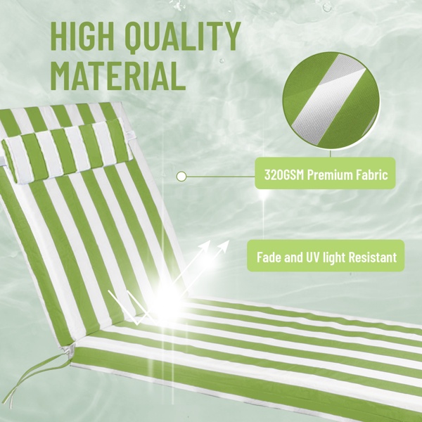 ELA Outdoor Chaise Lounge Cushion, 72 In. X 21 In. X 3 In. Waterproof Fade-Resistant Patio Chair Pad For Pool Beach - Image 7