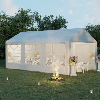 ELA  10 x 20 Heavy Duty Party Tent & Carport with Removable Sidewalls and Double Doors, Large Canopy Tent, Sun Shade Shelter, for Parties, Wedding, Outdoor Events, BBQ, White