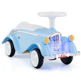 ELA Kids Ride On Sliding Car, Foot-to-Floor Toy With LED Lights & Horn (Blue 19-36 Months)