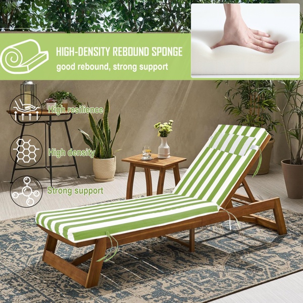 ELA Outdoor Chaise Lounge Cushion, 72 In. X 21 In. X 3 In. Waterproof Fade-Resistant Patio Chair Pad For Pool Beach - Image 5