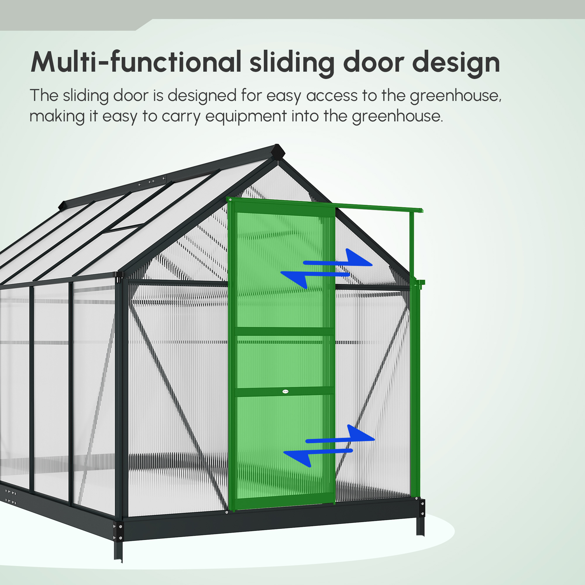 6.2 x 10.3 x 6.6 ELA Outdoor Greenhouse with Walk-in Vent Door for Backyard Garden Gray - Image 8